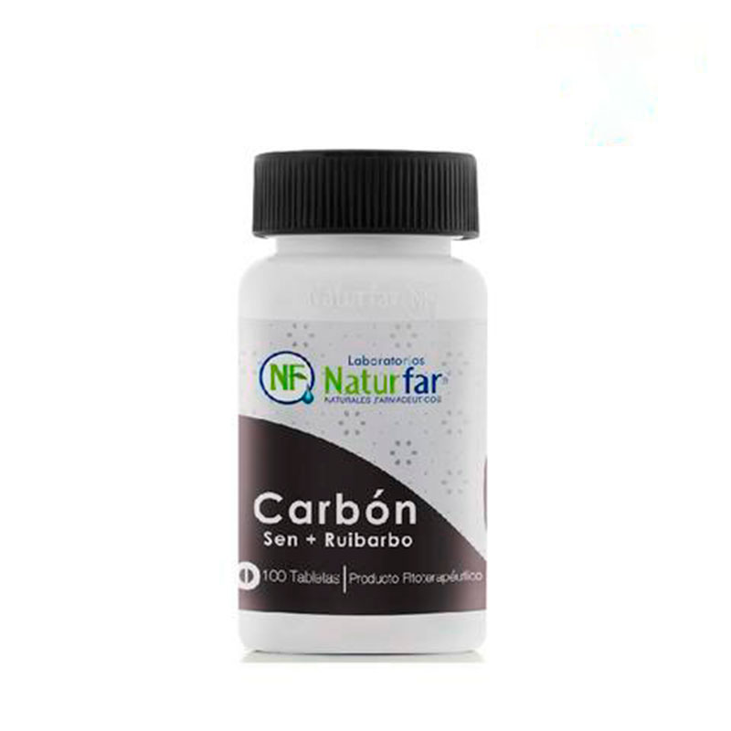 Carbón Sen Y Ruibarbo 100 Tabletas