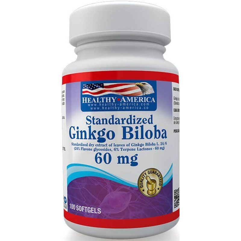 Ginkgo Biloba 60 Mg 100 Softgels